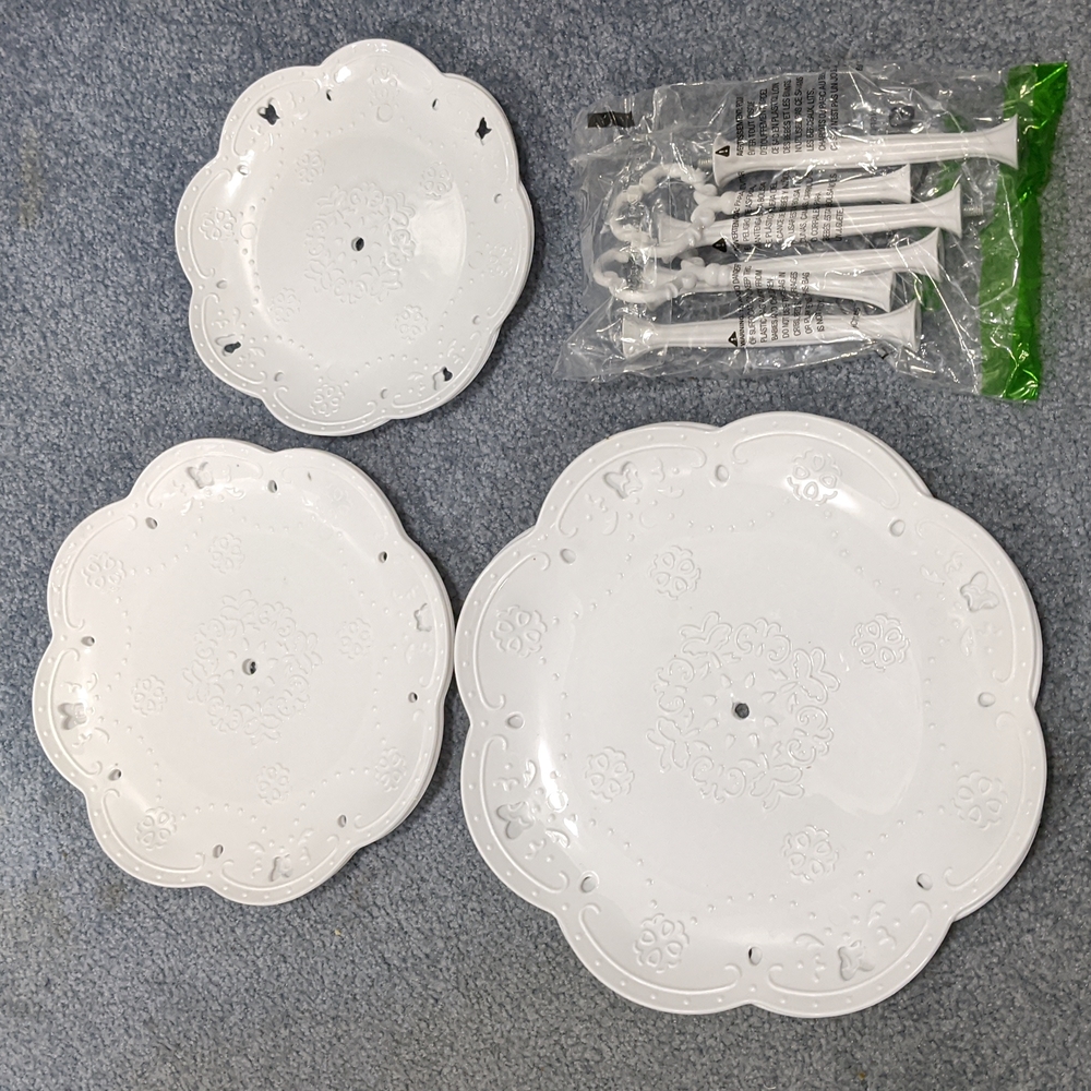 Dessert stand 3tier, set of two, white